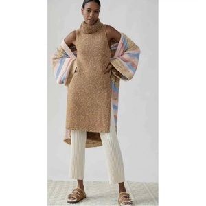 Anthropologie Tan Midi Dress